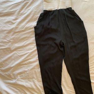 Bebe black and white jumpsuit
